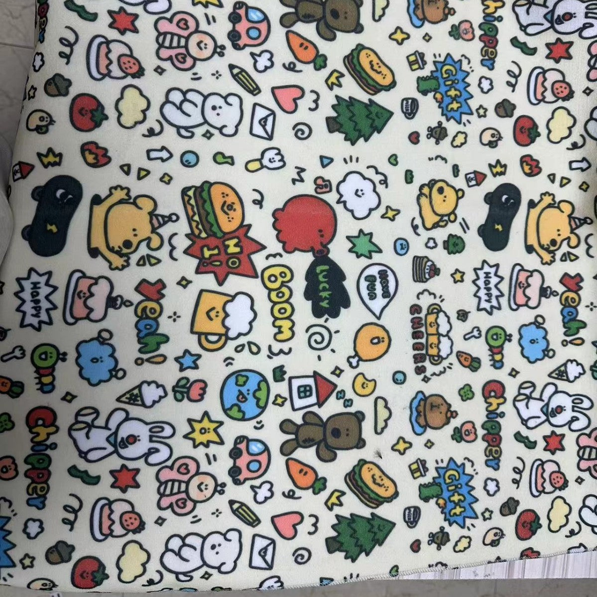 Simple Cartoon Printed Cat Cloth Cosmetic Bag